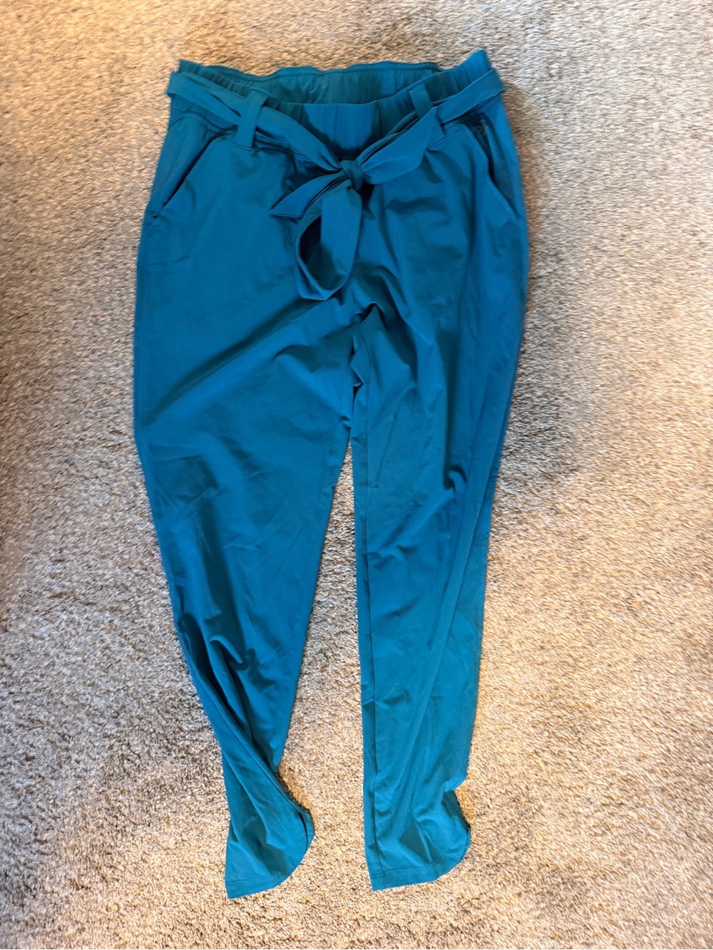 CALIA by Carrie Underwood Teal Paperbag Waist Ankle Pants